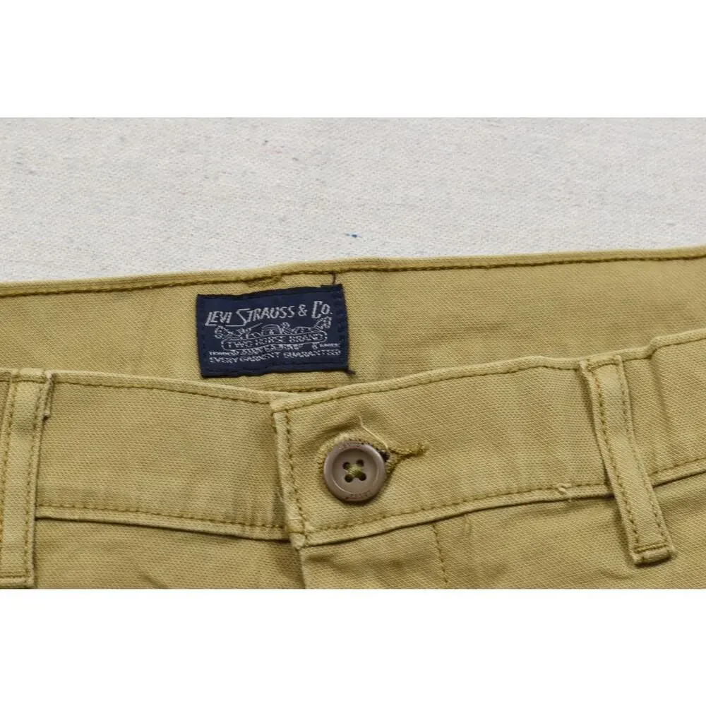 Levi's Men's Chino Shorts Size W42 Tan Khaki Cotton Blend Casual Flat Front Work